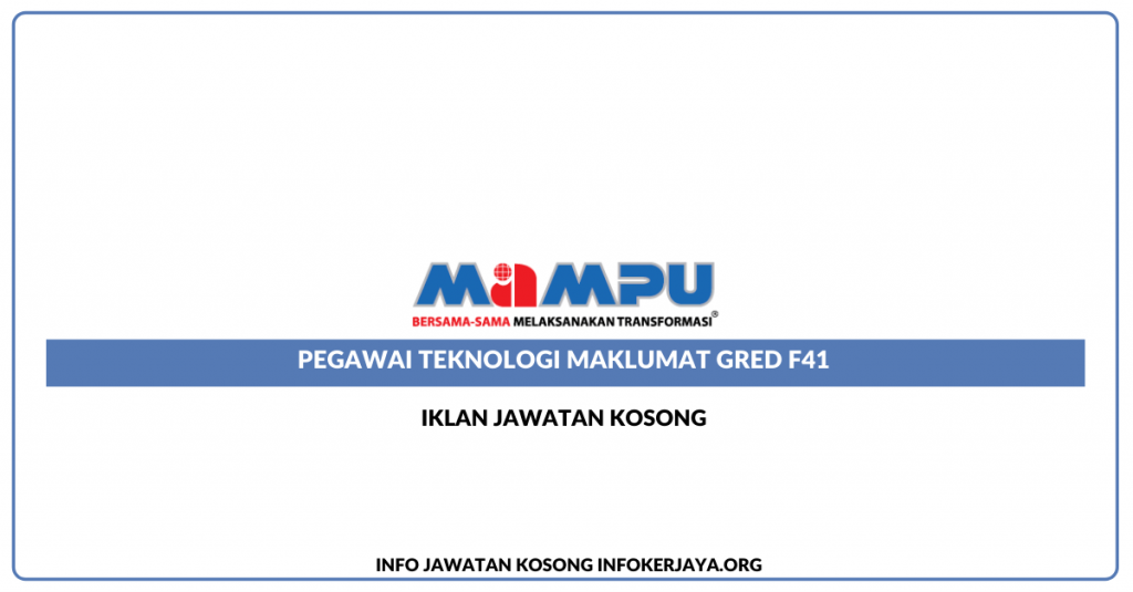 Jawatan Kosong Pegawai Teknologi Maklumat Gred F41 