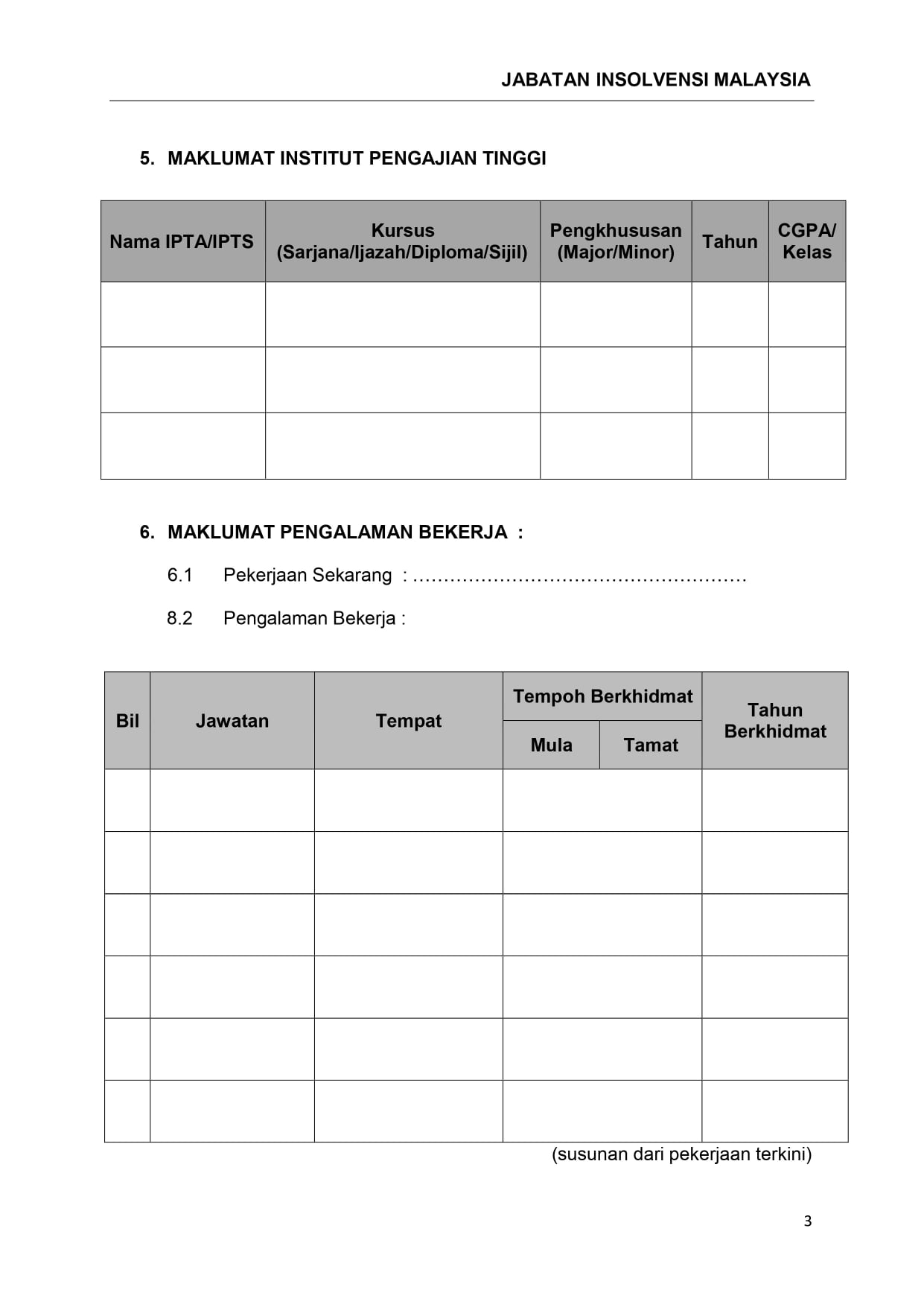 Jawatan Jabatan Insolvensi Malaysia • Jawatan Kosong Terkini