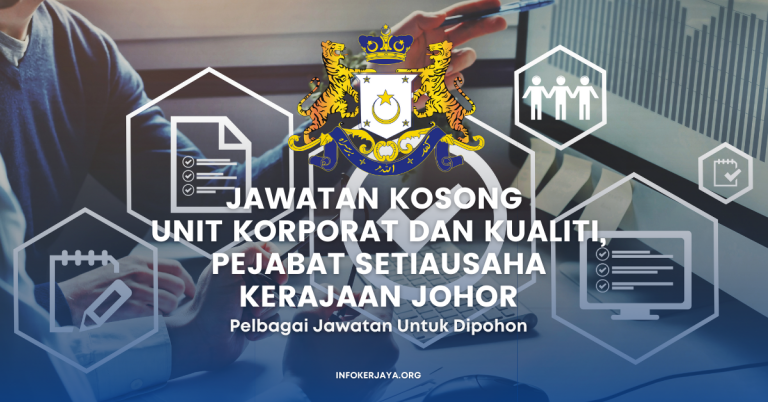 Jawatan Kosong Unit Korporat Dan Kualiti, Pejabat Setiausaha Kerajaan Johor