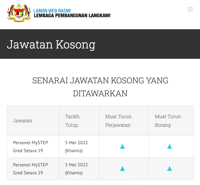 Jawatan Kosong Personel MySTEP Lembaga Pembangunan Langkawi (LADA)