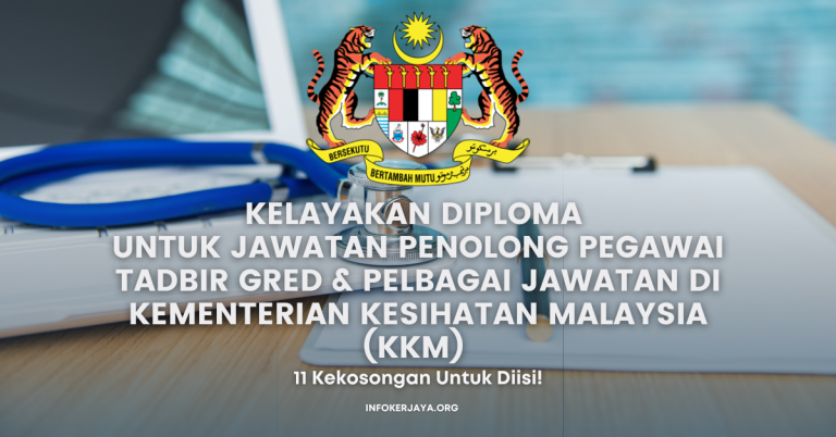 Kelayakan Diploma Untuk Jawatan Penolong Pegawai Tadbir Gred & Pelbagai Jawatan Di Kementerian Kesihatan Malaysia (KKM) ~ 11 Kekosongan Untuk Diisi!