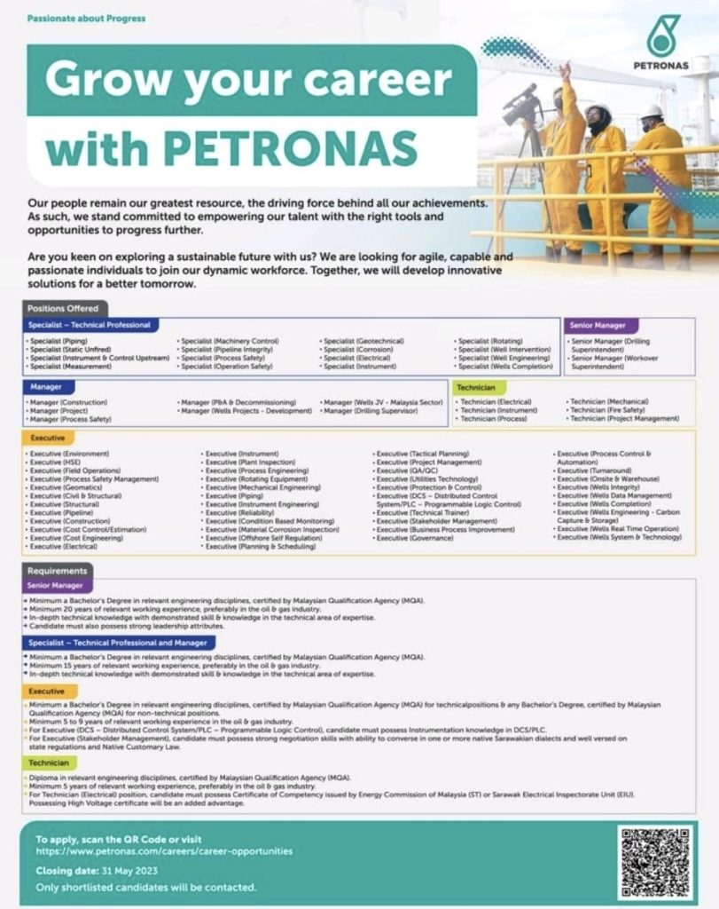 Iklan Jawatan Petroliam Nasional Berhad Petronas Jawatan Kosong Terkini