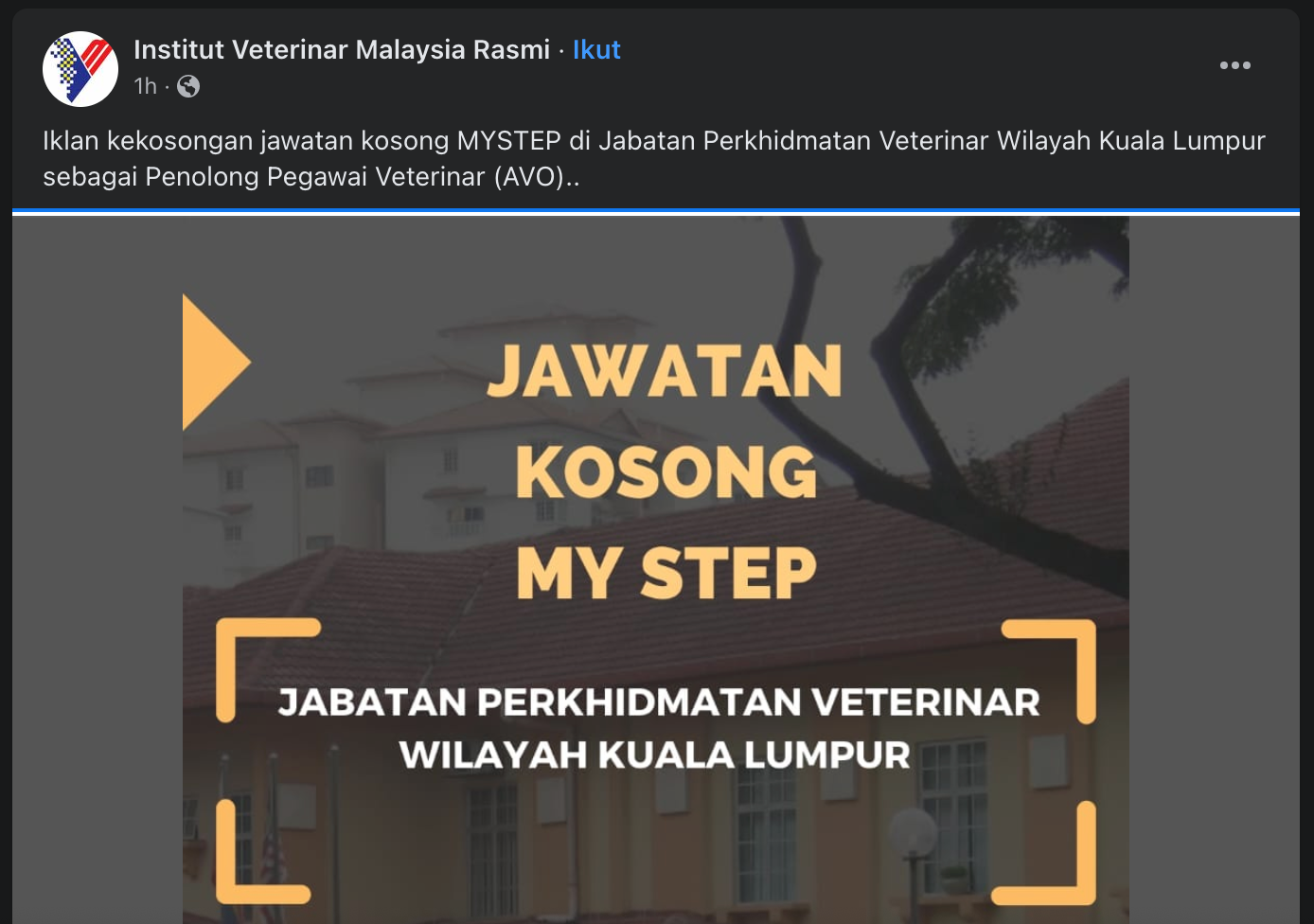 Iklan Jawatan Jabatan Perkhidmatan Veterinar • Jawatan Kosong Terkini