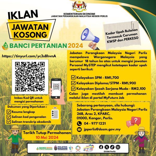 Iklan Jawatan Kosong Personel Mystep Jabatan Perangkaan Perlis Jawatan Kosong Terkini