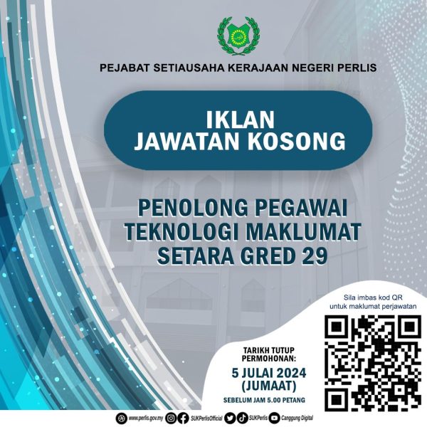 Iklan Kini Jawatan Kosong Pejabat Setiausaha Kerajaan Negeri Perlis ...